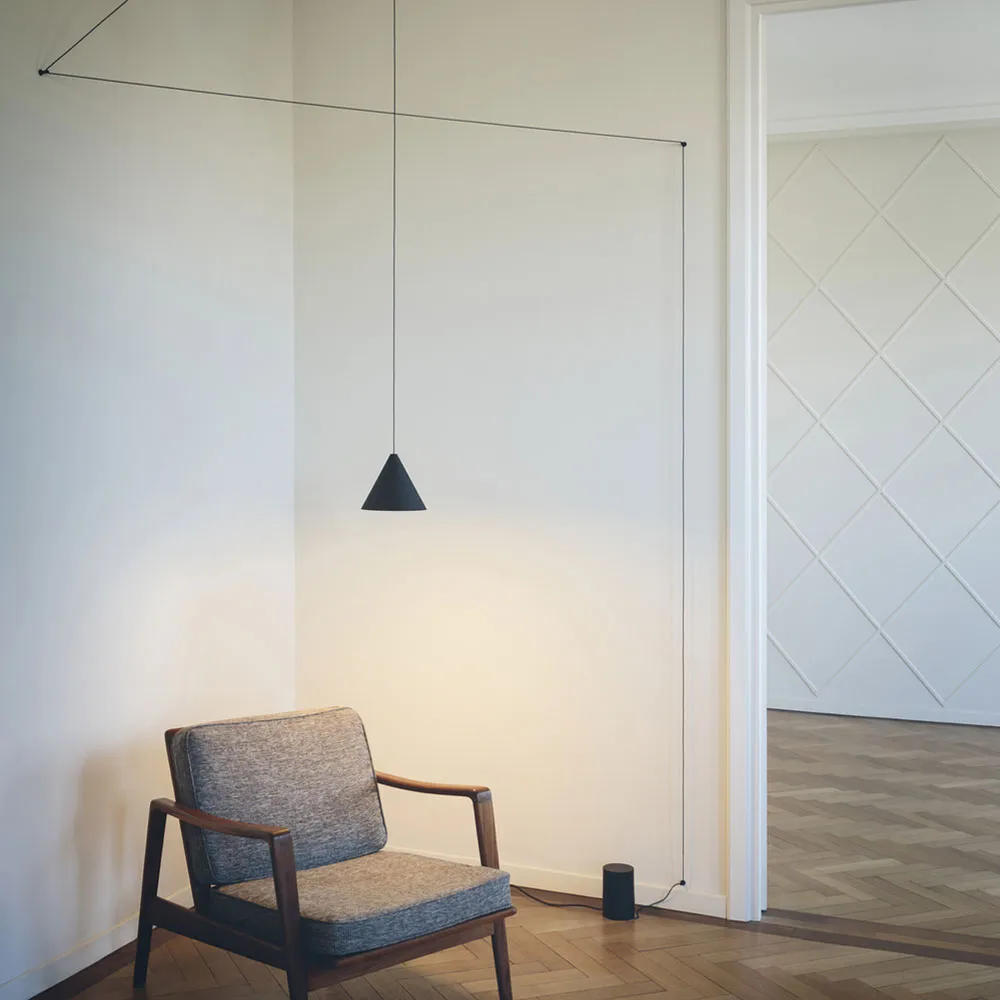 String Light Cone kattovalaisin, Valkoinen, 12 m johto Flos