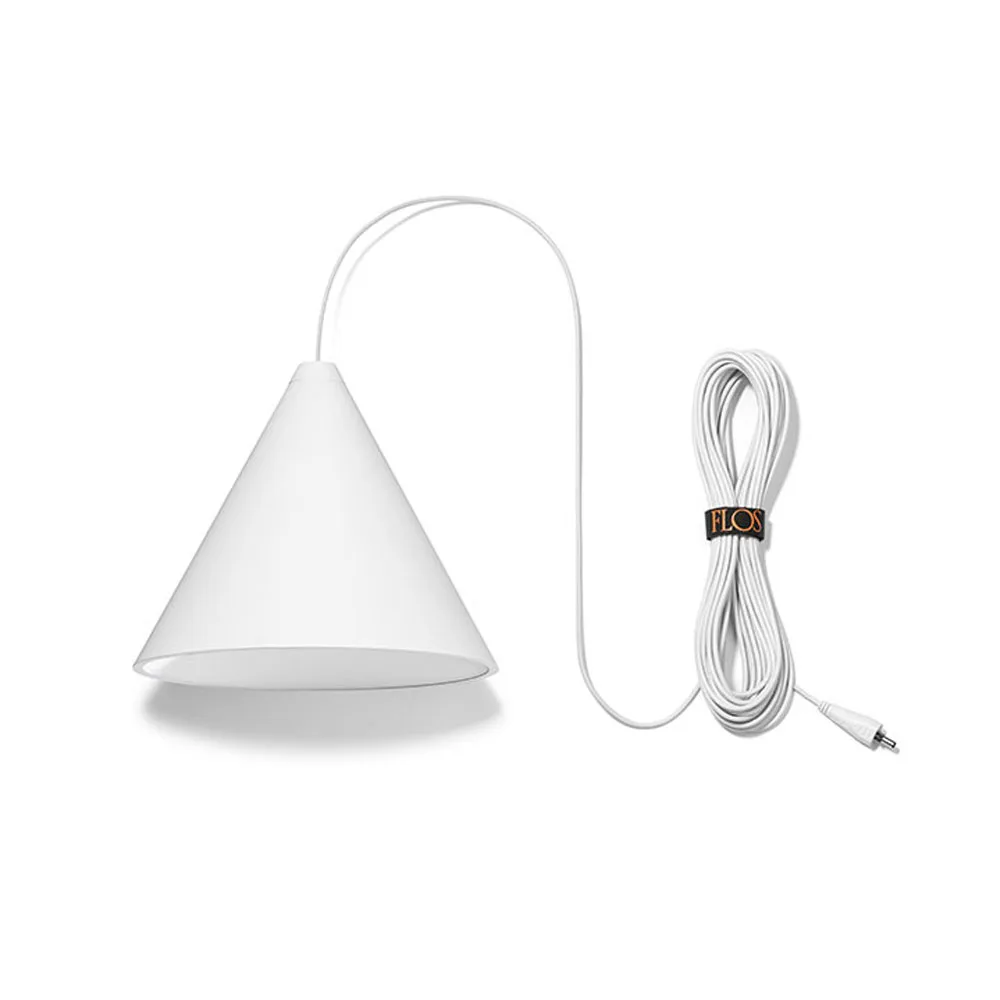 String Light Cone kattovalaisin, Valkoinen, 12 m johto Flos
