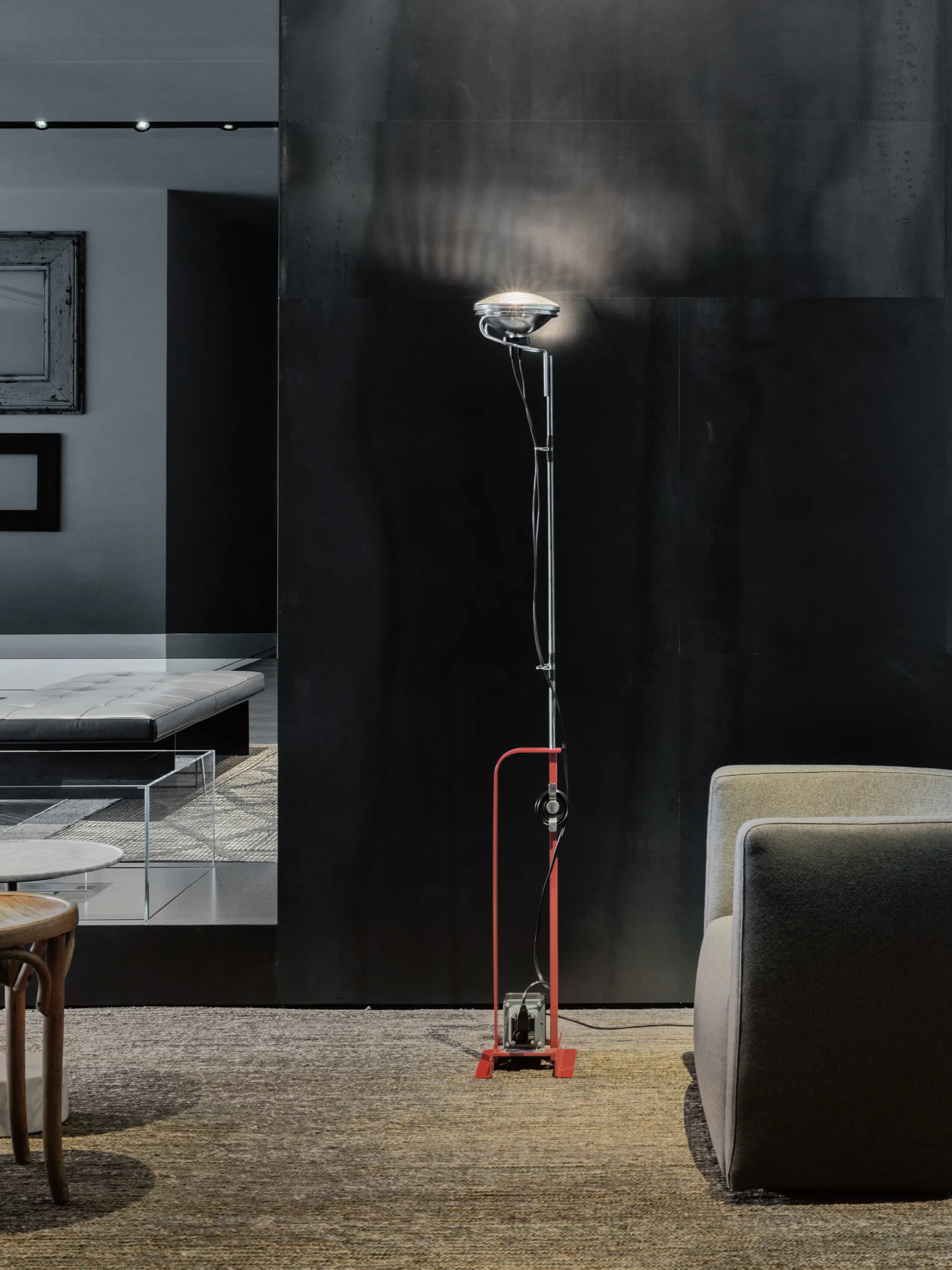 Toio LED-lattiavalaisin – punainen (EU),  Flos