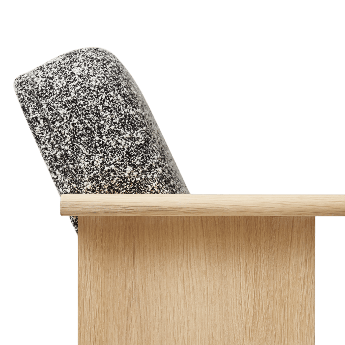 Block-lounge-tuoli, Valkoinen tammi Zero 0004 Form & Refine