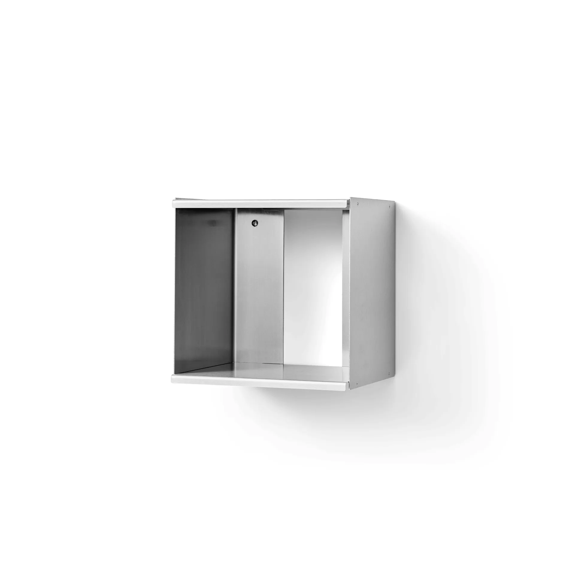 Taper Cube Box seinähylly, Ruostumaton teräs, 34x35 cm Form & Refine