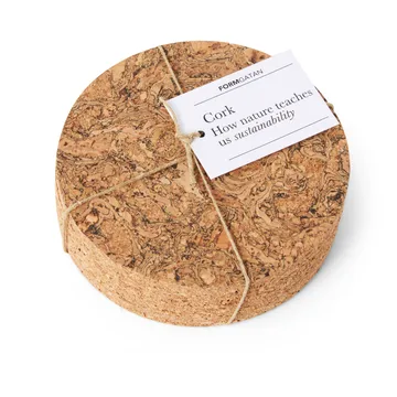 Cork lasinalunen, 4-pakkaus - Luonnonvärinen - Formgatan
