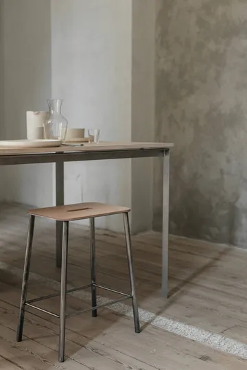 Adam jakkara - Raw steel-natural leather, H:50 cm - FRAMA