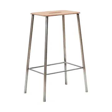 Adam jakkara - Raw steel-natural leather, H:65 cm - FRAMA