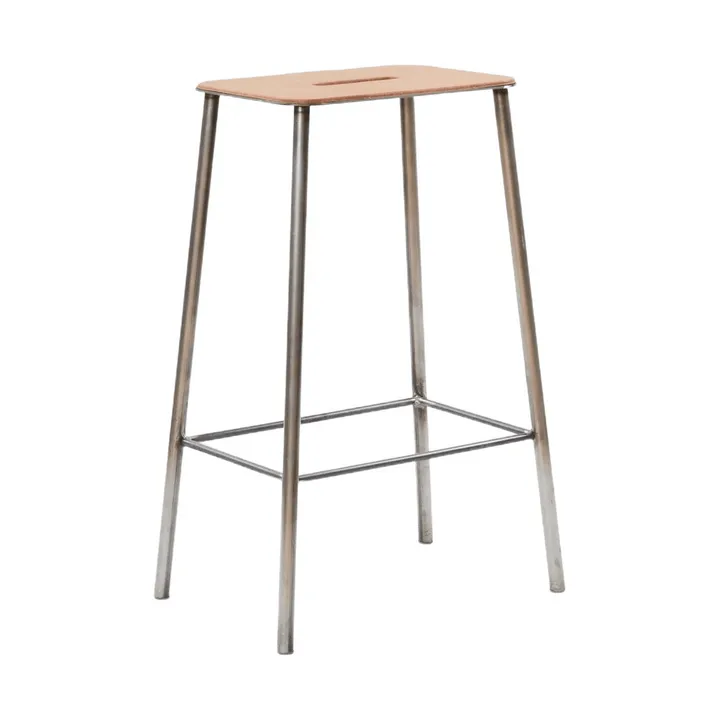 Adam jakkara - Raw steel-natural leather, H:65 cm - FRAMA