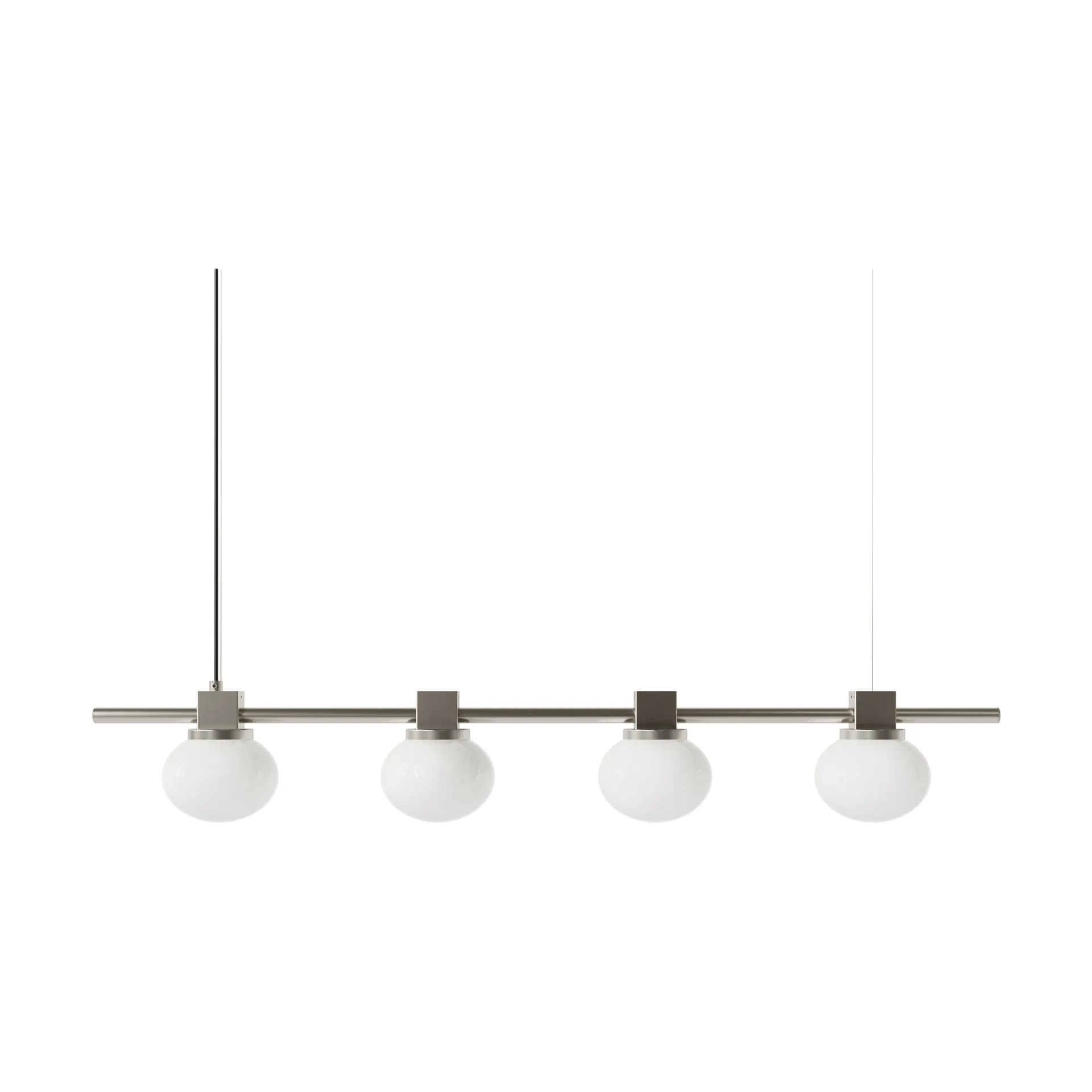 Ovoid Pendant Light Quadruple riippuvalaisin, Ruostumaton teräs, opaalilasi FRAMA