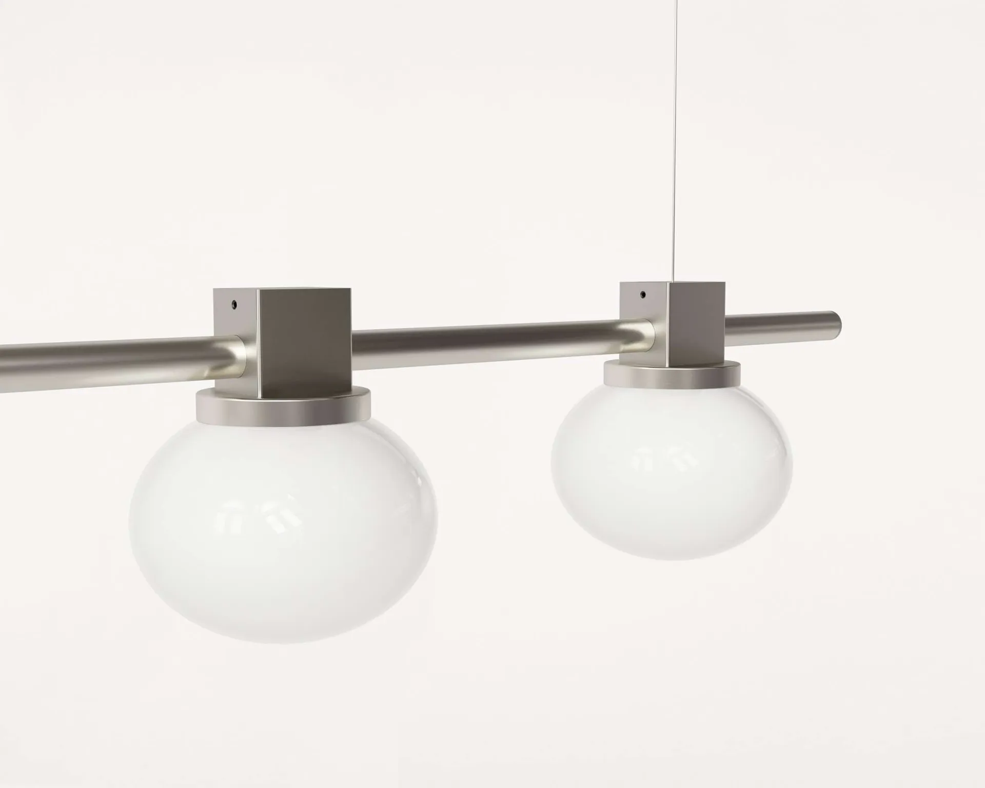 Ovoid Pendant Light Quadruple riippuvalaisin, Ruostumaton teräs, opaalilasi FRAMA
