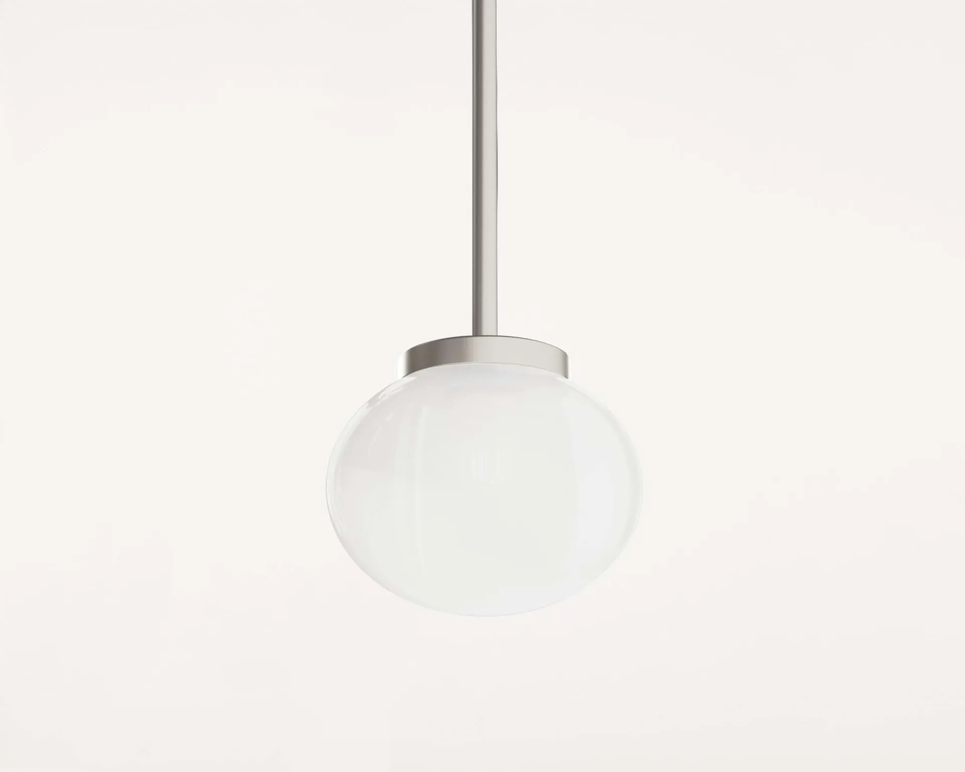 Ovoid Pendant Light Single riippuvalaisin, Ruostumaton teräs, opaalilasi FRAMA