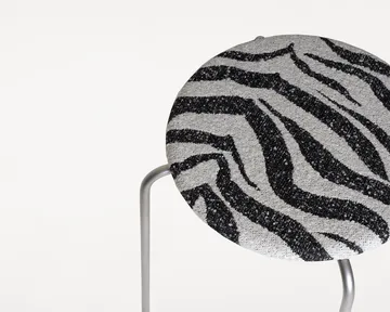 Petit Rond pyöreä jakkara - Ruostumaton teräs-kangas Zebra - FRAMA