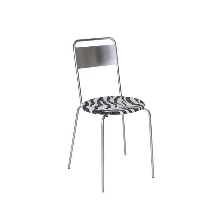 Petit Rond tuoli - Ruostumaton teräs-kangas Zebra - FRAMA