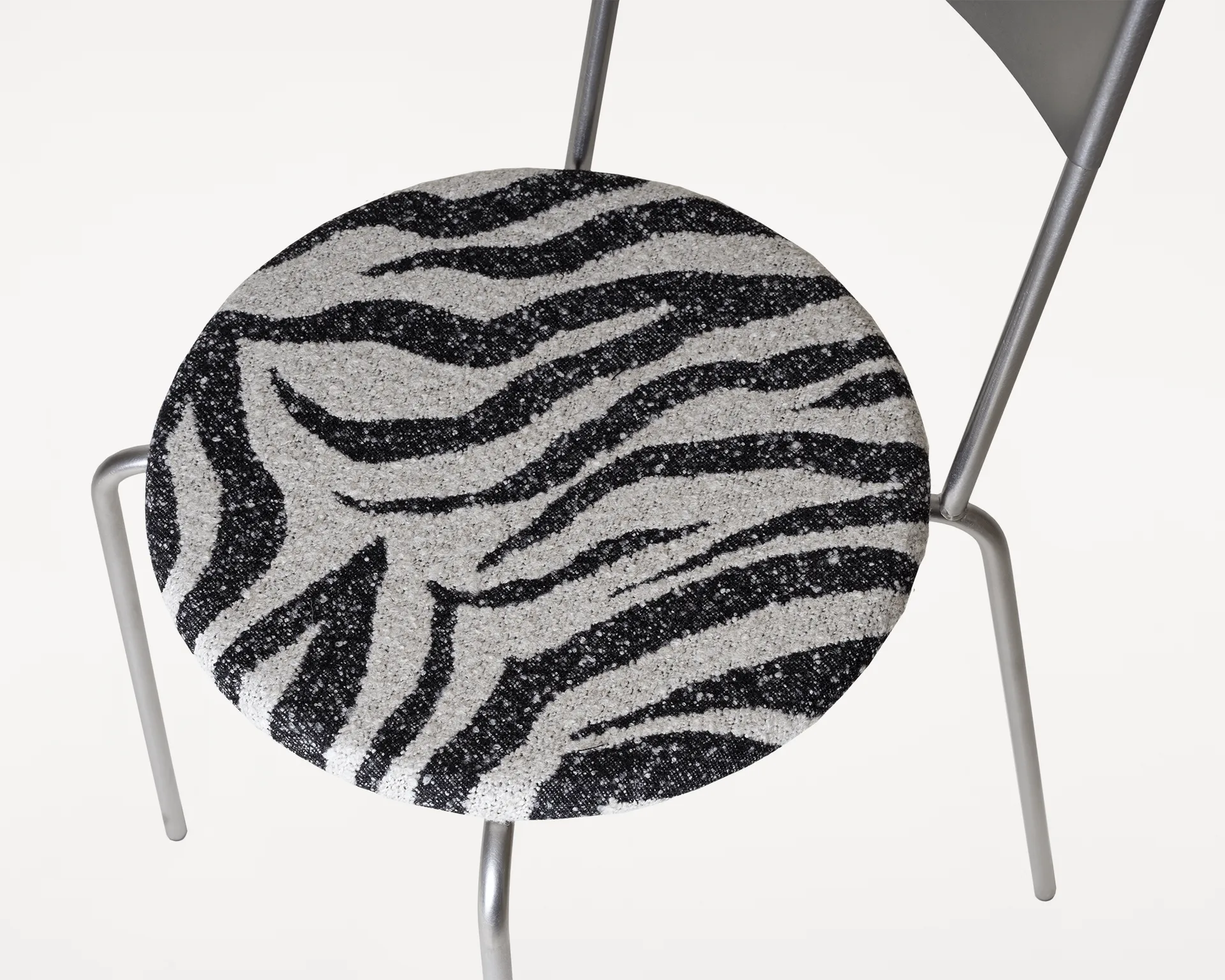 Petit Rond tuoli, Ruostumaton teräs-kangas Zebra FRAMA
