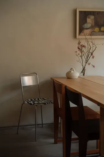 Petit Rond tuoli - Ruostumaton teräs-kangas Zebra - FRAMA