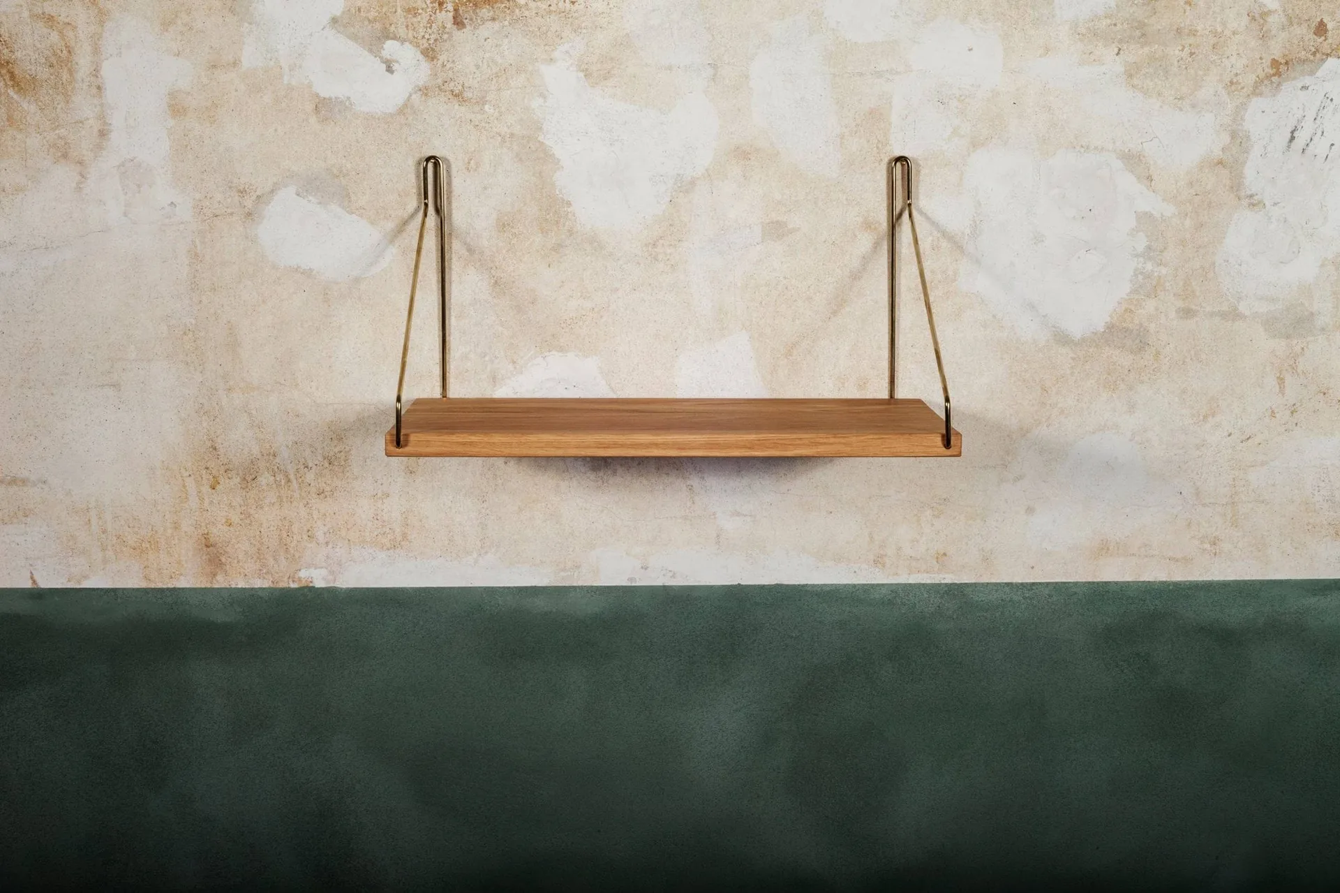 Single Shelf seinähylly, Tammi-messinki, 40x20 cm FRAMA