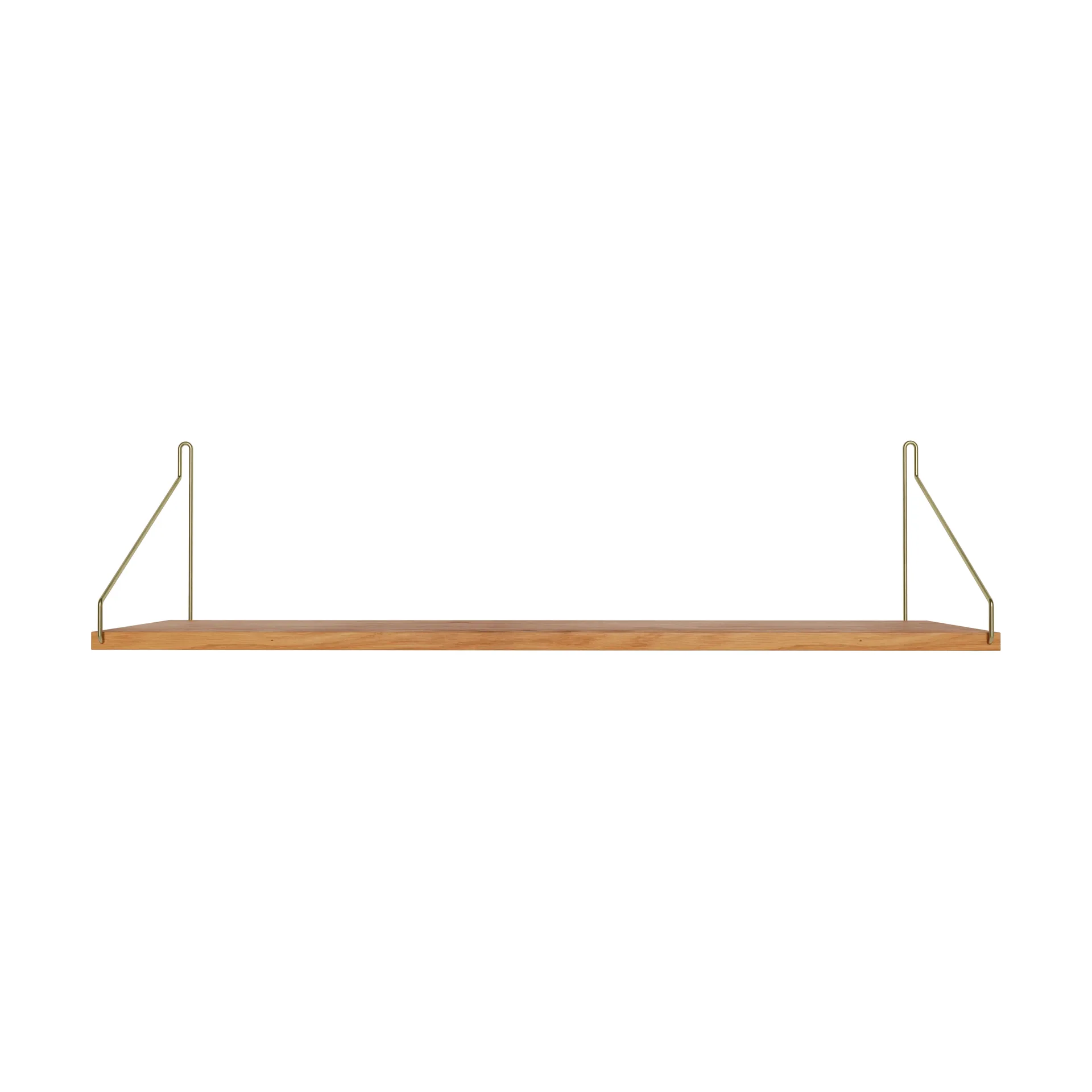 Single Shelf seinähylly, Tammi-messinki, 80x27 cm FRAMA