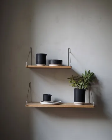 Single Shelf seinähylly - Tammi-musta, 60x20 cm - FRAMA