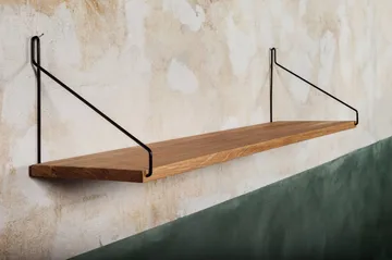 Single Shelf seinähylly - Tammi-musta, 80x20 cm - FRAMA