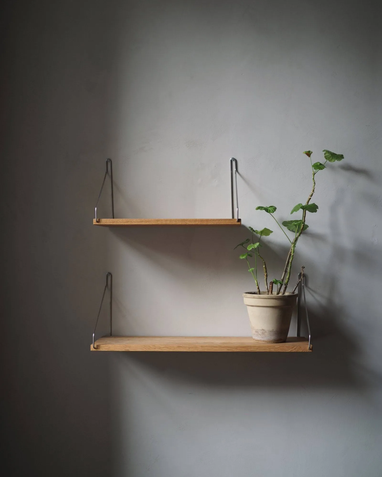 Single Shelf seinähylly, Tammi-ruostumaton teräs, 60x20 cm FRAMA
