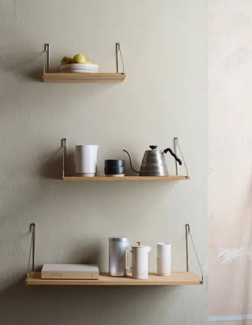 Single Shelf seinähylly - Tammi-ruostumaton teräs, 80x27 cm - FRAMA
