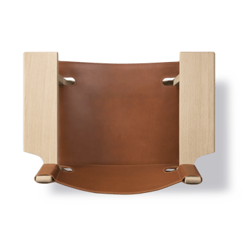Espanjalainen tuoli nojatuoli - Nahka cognac-vaalea öljytty tammi - Fredericia Furniture