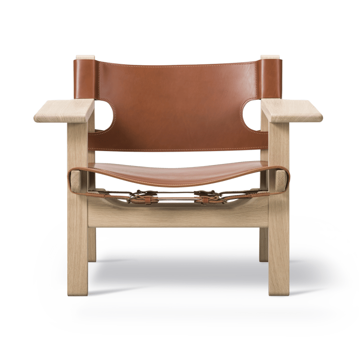Espanjalainen tuoli nojatuoli - Nahka konjakki-saippuoitu tammi - Fredericia Furniture