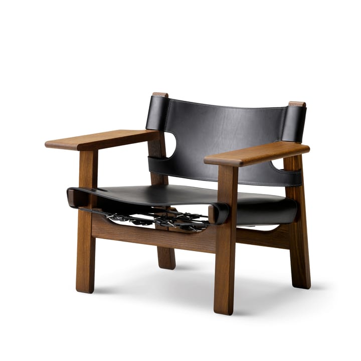 Espanjalainen tuoli nojatuoli - Nahka musta-savuinen tammi - Fredericia Furniture