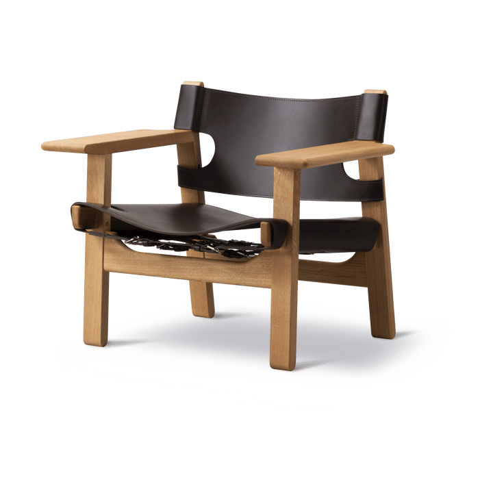 Espanjalainen tuoli nojatuoli - Nahka tumma ruskea öljytty tammi - Fredericia Furniture