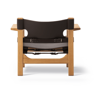 Espanjalainen tuoli nojatuoli - Nahka tumma ruskea öljytty tammi - Fredericia Furniture