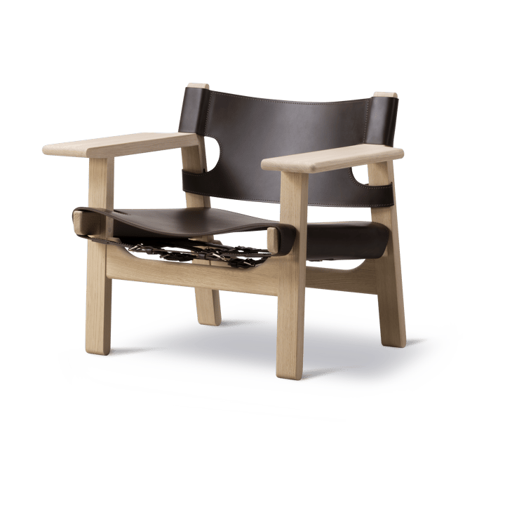 Espanjalainen tuoli nojatuoli - Nahka tummanruskea saippuoitu tammi - Fredericia Furniture