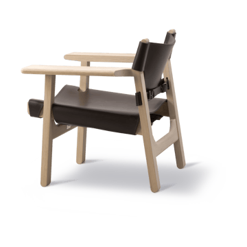 Espanjalainen tuoli nojatuoli - Nahka tummanruskea saippuoitu tammi - Fredericia Furniture
