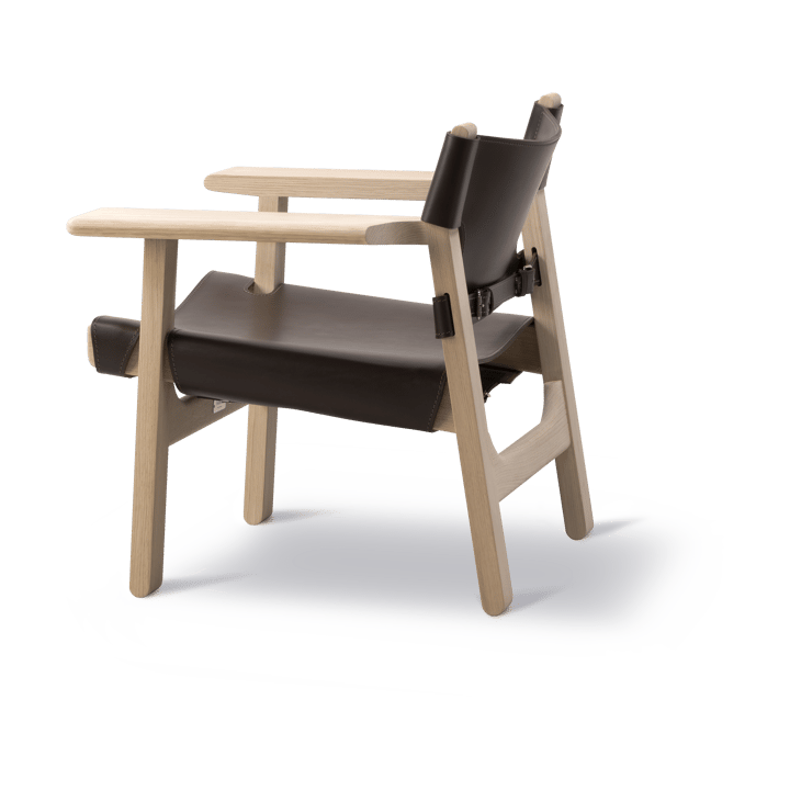 Espanjalainen tuoli nojatuoli, Nahka tummanruskea saippuoitu tammi Fredericia Furniture