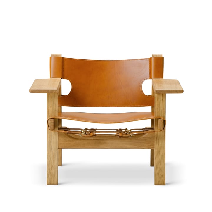 Espanjalainen tuoli nojatuoli - nahkainen konjakkiöljytty tammi - Fredericia Furniture