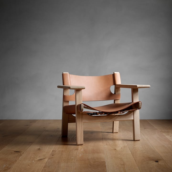 Espanjalainen tuoli nojatuoli, nahkainen konjakkiöljytty tammi Fredericia Furniture