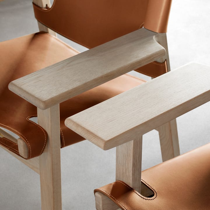 Espanjalainen tuoli nojatuoli, nahkainen konjakkiöljytty tammi Fredericia Furniture