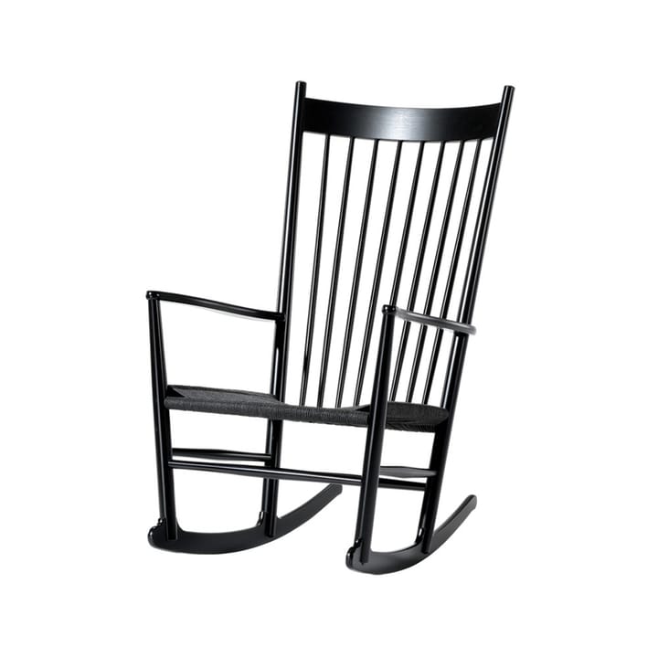 J16 keinutuoli - Musta mustalakattu tammi - Fredericia Furniture
