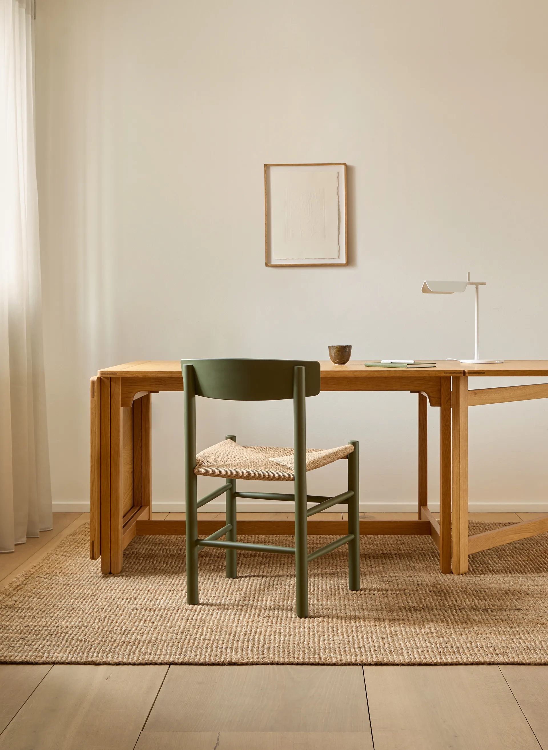 J39 tuoli, Khaki green punottu natural Fredericia Furniture