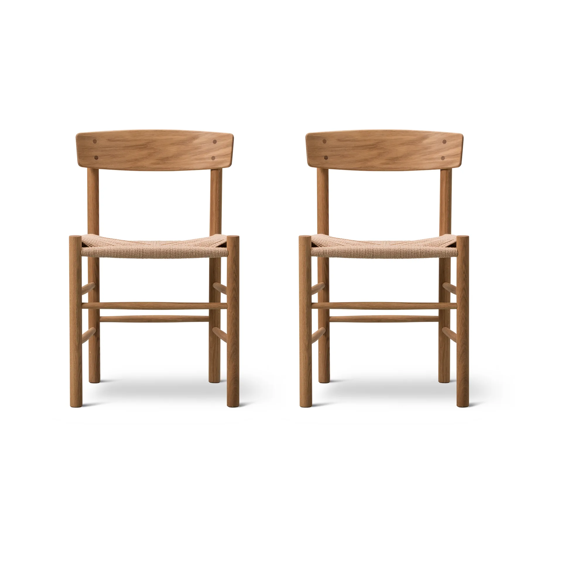 J39 tuoli, Öljytty tammi punottu luonnonväri, 2-pakkaus,  Fredericia Furniture