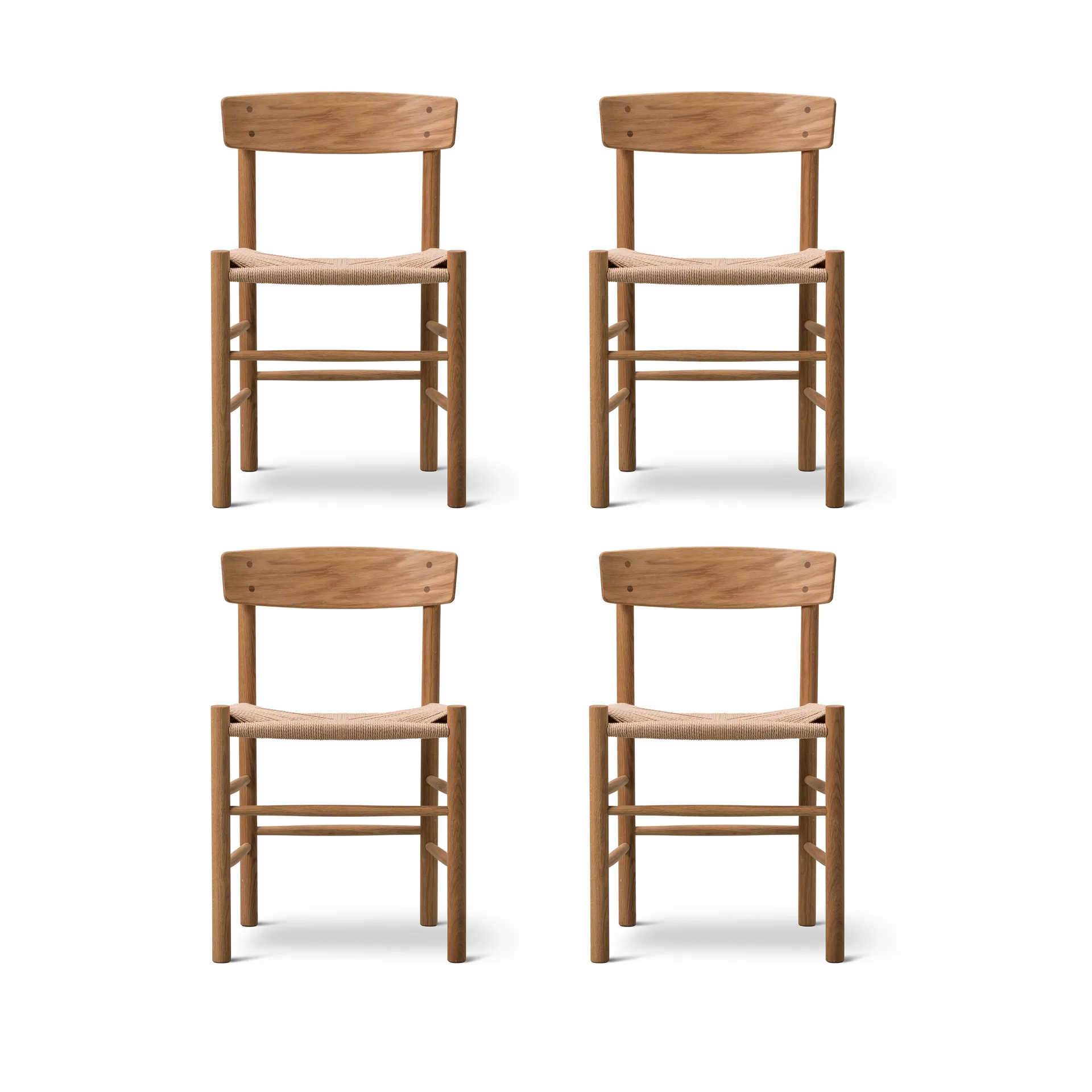 J39 tuoli, Öljytty tammi punottu luonnonväri, 4-pakkaus,  Fredericia Furniture