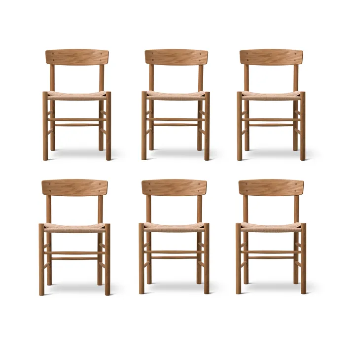 J39 tuoli, Öljytty tammi punottu luonnonväri, 6-pakkaus - Fredericia Furniture