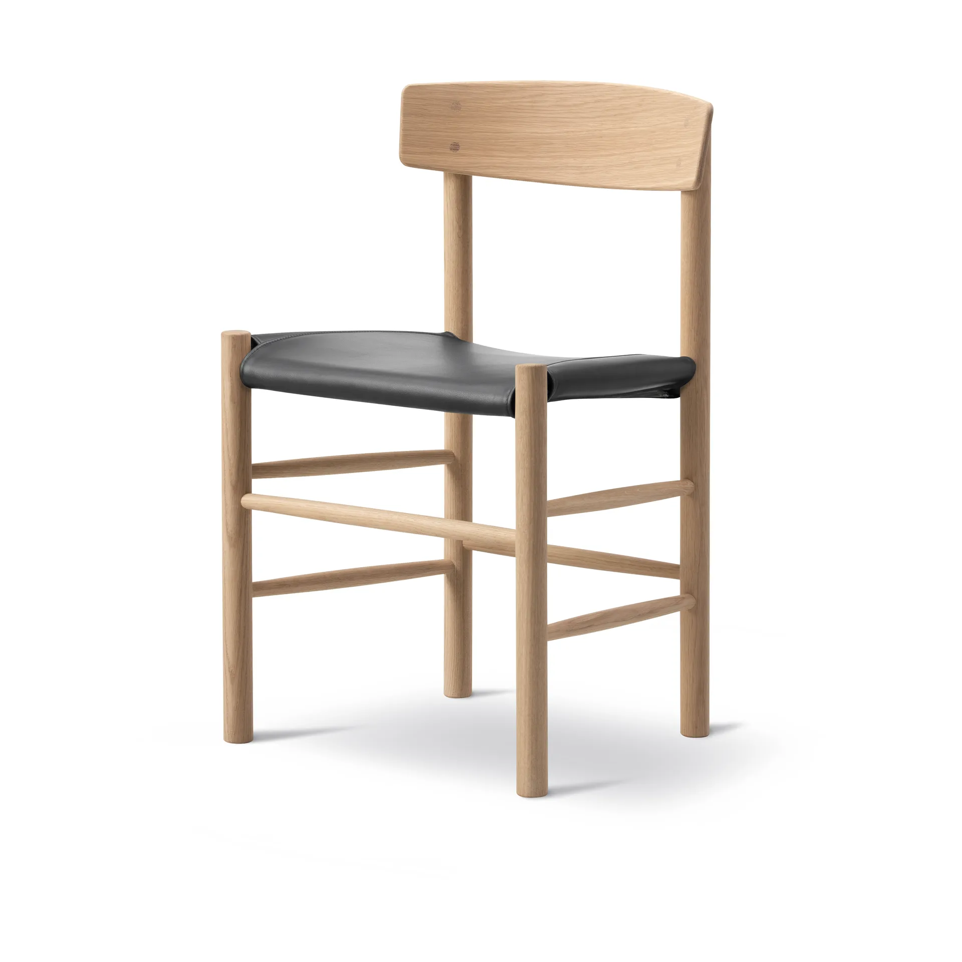 J39-tuoli, Saippuoitu tammi-nahka Omni 301 Black Fredericia Furniture