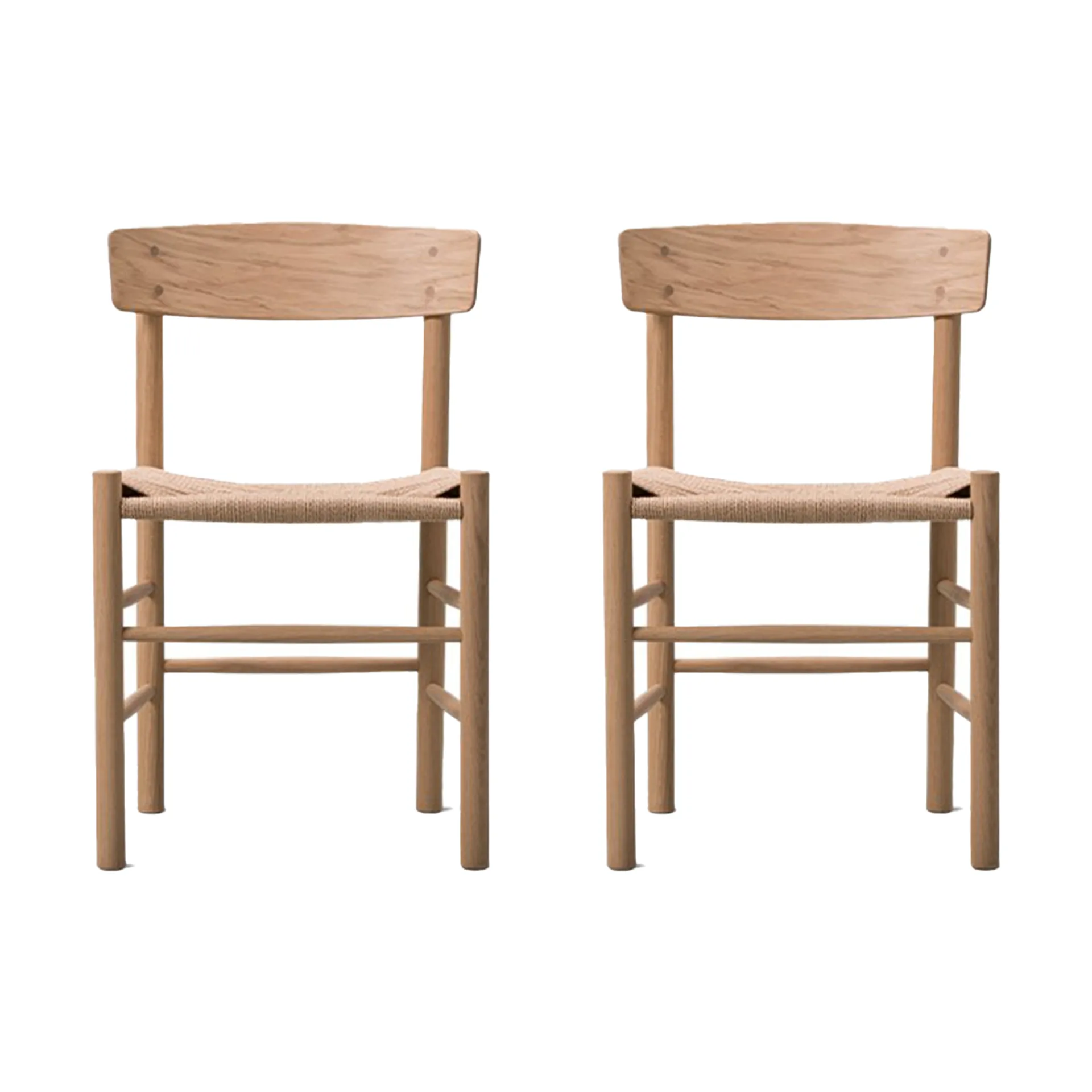 J39 tuoli, Vaalea öljytty tammi punottu luonnonvärinen, 2-pakkaus,  Fredericia Furniture