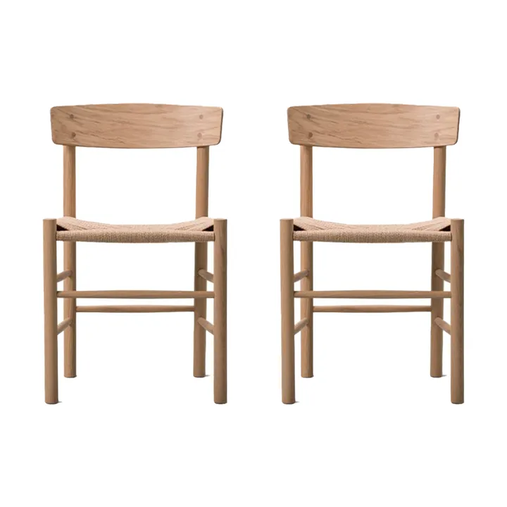 J39 tuoli, Vaalea öljytty tammi punottu luonnonvärinen, 2-pakkaus - Fredericia Furniture