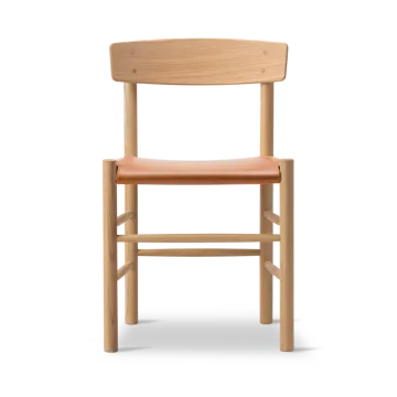 J39-tuoli - Vaalealuustettu tammi-nahka Omni 307 Cognac - Fredericia Furniture