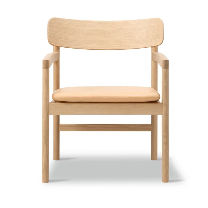 Post nojatuoli - Vegeta nahka-vaalea öljytty tammi - Fredericia Furniture