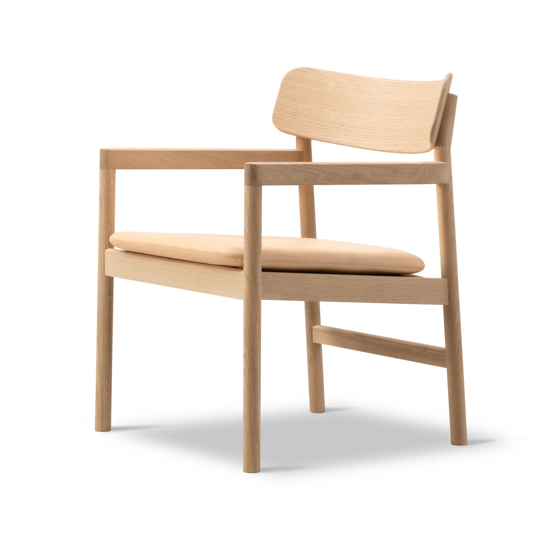 Post nojatuoli, Vegeta nahka-vaalea öljytty tammi Fredericia Furniture