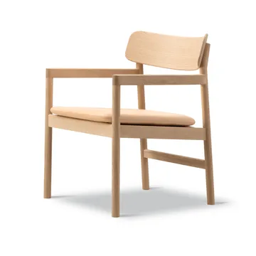 Post nojatuoli - Vegeta nahka-vaalea öljytty tammi - Fredericia Furniture