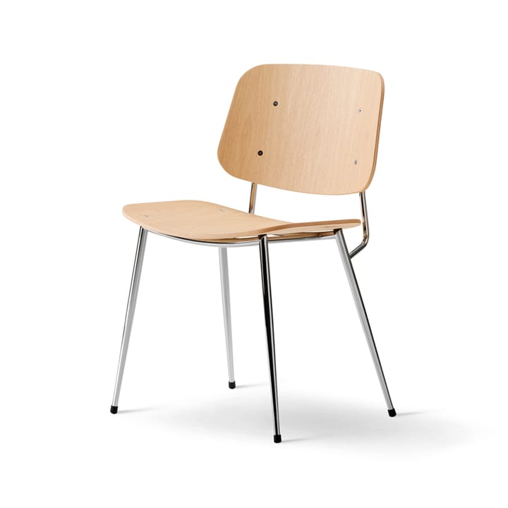 Søborg Metallituoli - Kirkaslakkainen tammi-kromijalka - Fredericia Furniture