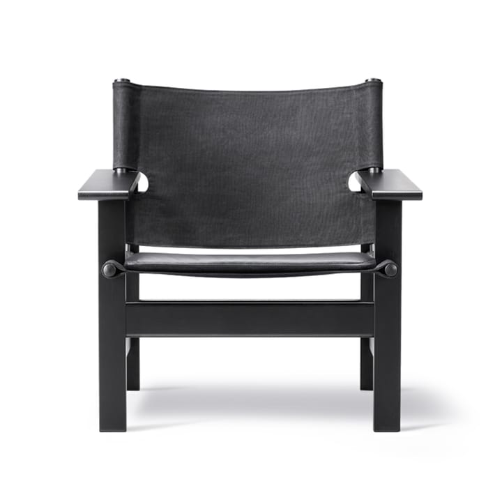 The Canvas Chair - nojatuoli - Canvas musta-musta-lakattu tammi, sisältäen musta nahkapatja - Fredericia Furniture