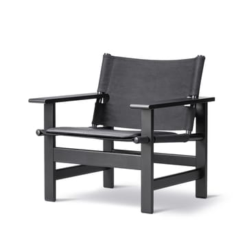 The Canvas Chair - nojatuoli - Canvas musta-musta-lakattu tammi, sisältäen musta nahkapatja - Fredericia Furniture