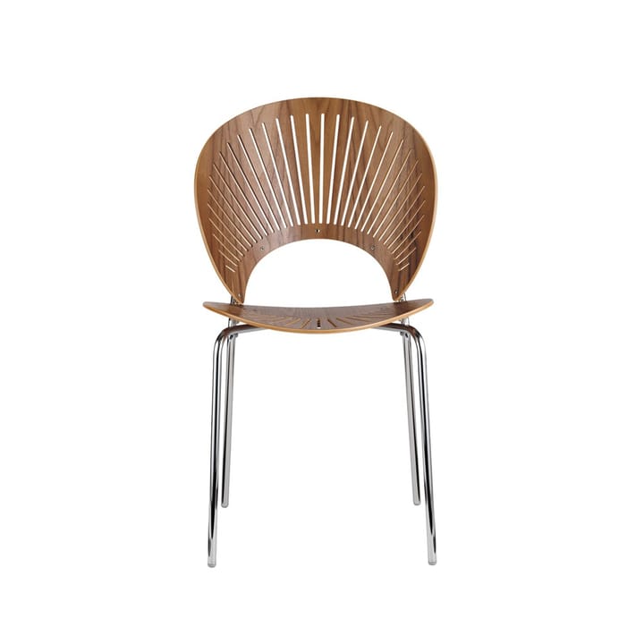 Trinidad 3398 tuoli - Kirkaslakattu pähkinänvärinen jalka kromi - Fredericia Furniture