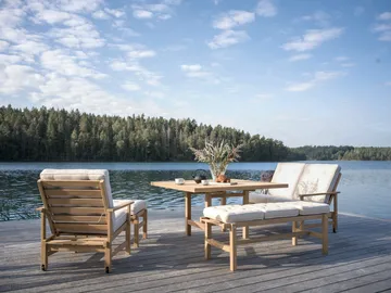 65 pöytä - Teak, 128×120×68 cm - Fri Form